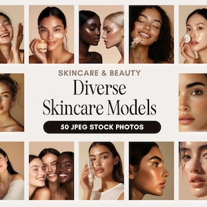 Verschiedene weibliche Modell Stock Fotos ästhetische Hautpflege Fotos Melanin Hautpflege Bilder Luxuskosmetikerin Branding Beauty Business