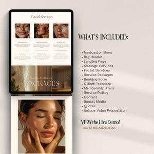 Esthetician Skincare Medspa Massage Therapist Spa Booking Website Template