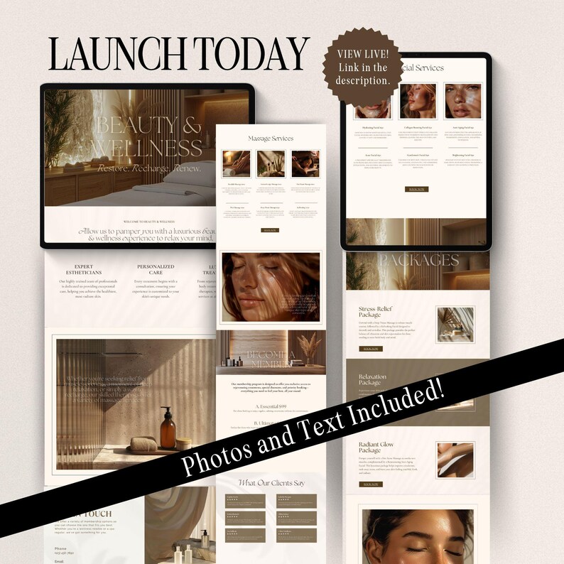 Esthetician Booking Website Templates, Skincare, Medspa, Massage Skin Face Spa