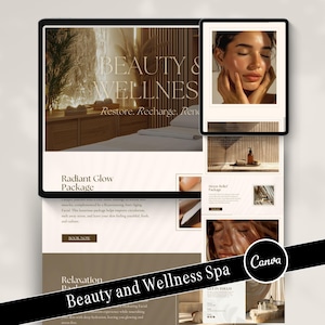 Luxury Spa Wellness Website, Esthetician Skincare Medspa Massage Therapist Spa Booking Website Template