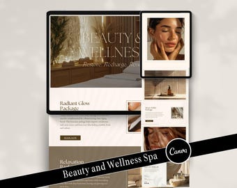 Luxurious Spa Canva Website Template Luxury Esthetician Booking Website Med Spa Esthetics Services Website Design Acuity Scheduling Wellness