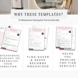 Editable Hairdressing Contract Forms, Hair Dresser Intake Form, Hair Consultation, Esthetician Business, Hairstyling Service Agreement