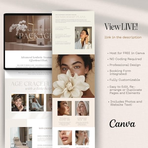 Luxury Esthetician Booking Website Med Spa Templates Canva