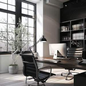 Dark Aesthetics, Luxurious Home Office Images, Dark Moody Aesthetics,