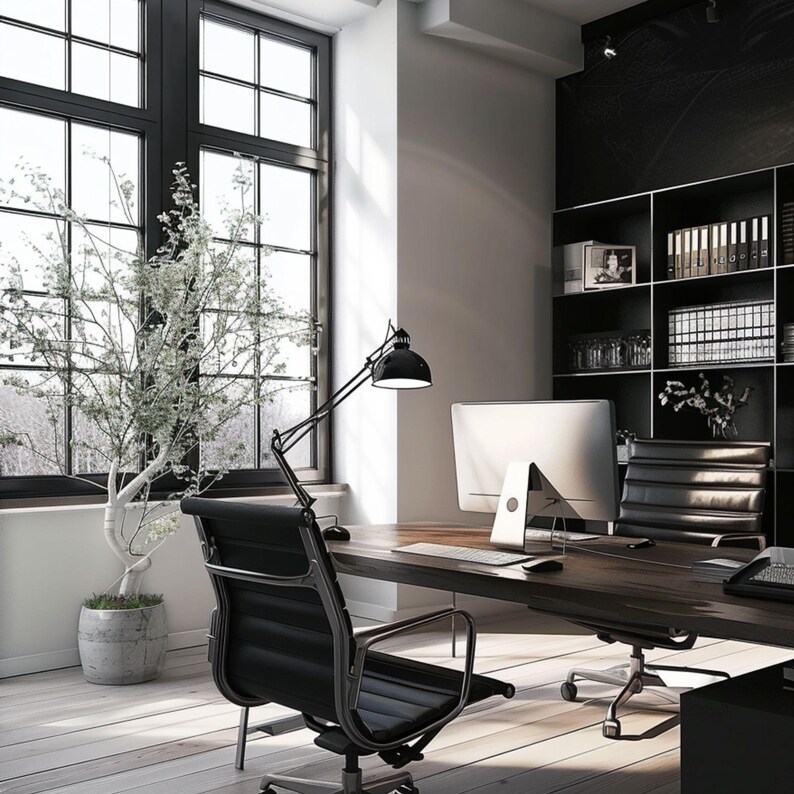 Dark Aesthetics, Luxurious Home Office Images, Dark Moody Aesthetics,