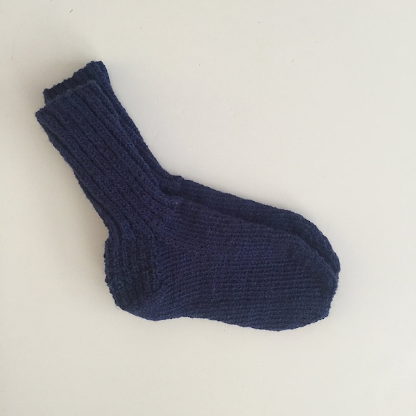 Navy blue wool blend knit socks US women's size 6 - 8