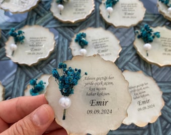 Personalized Wedding Favor Magnet, Custom Fridge Magnet, Bridal Shower Favor, Baptism Favor, Resin Magnet, Guest Gift