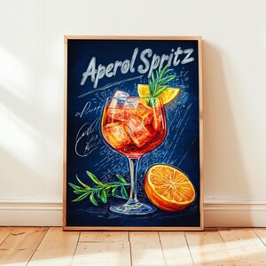 Manifesto dell'Aperol Spritz | Decorazione da parete per bar, poster di cocktail | Stampa di drink esclusivi per feste | Manifesto trendy dell'Aperol