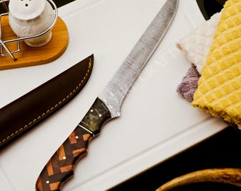 Handcrafted Damascus Steel Fillet Knife – Precision Fishing Tool