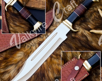 Faca Bowie artesanal, faca de caça, faca de Damasco, presente elegante para ele, presente de aniversário, presente de aniversário de casamento para marido/namorado, presente de Natal