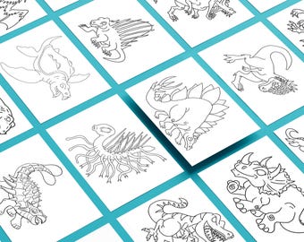 Handgetekende dinosauruskleurplaten voor kinderen – 20+ afdrukbare dino's (pdf)