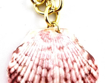 Handmade Scallop Shell Necklace – Chunky Gold Chain, Coastal Jewelry