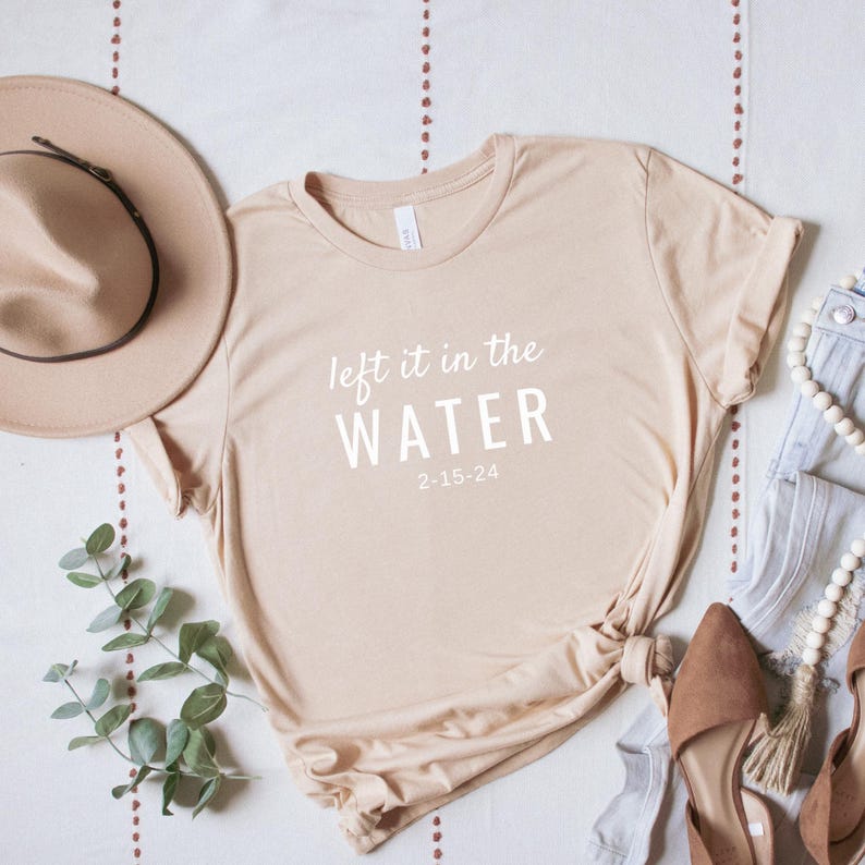 Custom Adult Baptism Gift, Left It In the Water, Teen Baptism Gift, Christianity T-shirt, Trendy Christian Tee, Faith Baptism Unisex Shirt Tan