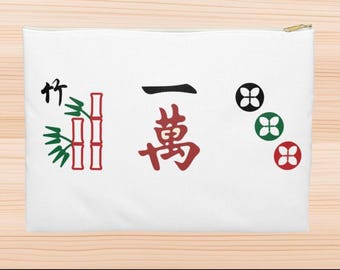 Mahjong Tile Beutel: Bambusdesign, Minimalistische Clutch