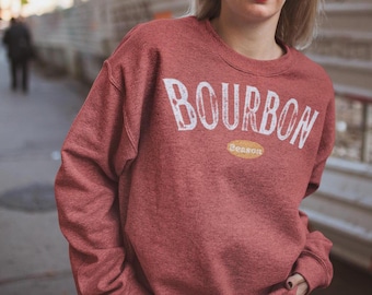 Felpa Bourbon Season: felpa con grafica autunnale accogliente