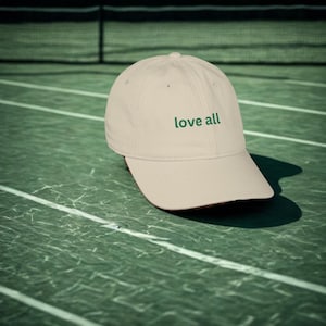 Embroidered Baseball Cap for Tennis Lovers, Sports Hat, Tennis Player Gift, Tennis Club Cap, Tennis Fan Apparel