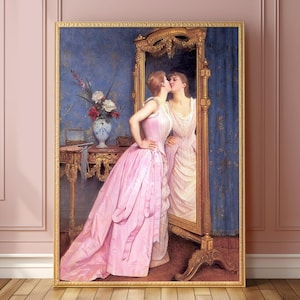 Vanity by Auguste Toulmouche, Pretty & Humorous Boudoir Art  | Vintage Fine Art Digital Download, Bedroom, Coquette, Glamorous, Luxurious