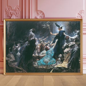 Souls on the Banks of the Acheron by Adolf Hiremy-Hirschl | Vintage Fine Art Digital Download | Dark Academia Myth Gothic Macabre Painting