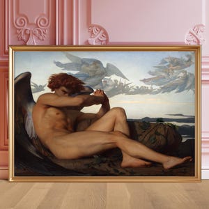 Fallen Angel by Alexandre Cabanel | Vintage Fine Art Digital Download | Dark & Moody Gothic Fantasy, Lucifer, Dark Academia, Dramatic