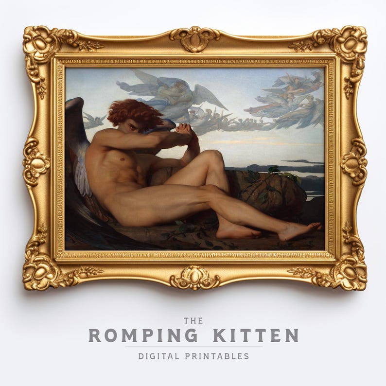 The print is displayed in an ornate gold frame with a white background.