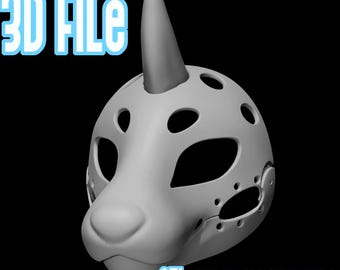 Fursuit Head Base Unicorn Dog｜Custom Size｜Halloween Party Gift｜Christmas Gift｜3D Print Fursuit Mask | Mask|Furry Stuff