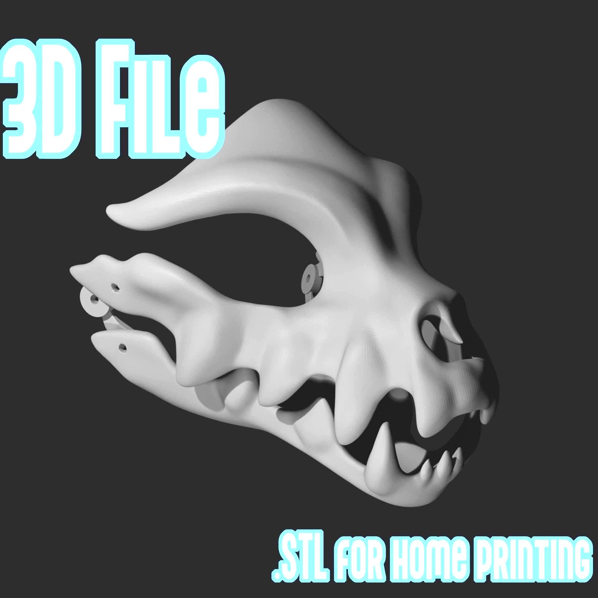 Fursuit Head Base Skull Dog furry｜Custom Size｜Halloween Party Gift｜Christmas Gift｜3D Print Fursuit Mask | Corpse Mask | Furry Stuff