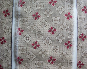 Vintage Hand Torn Fabric Strip, 3' Fabric Strips, 3" X 1 yard+