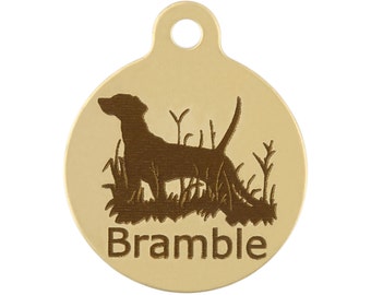 Personalized Brass Sporting Dog ID Tag: Multiple Hunting & Agility Designs to Pick From
