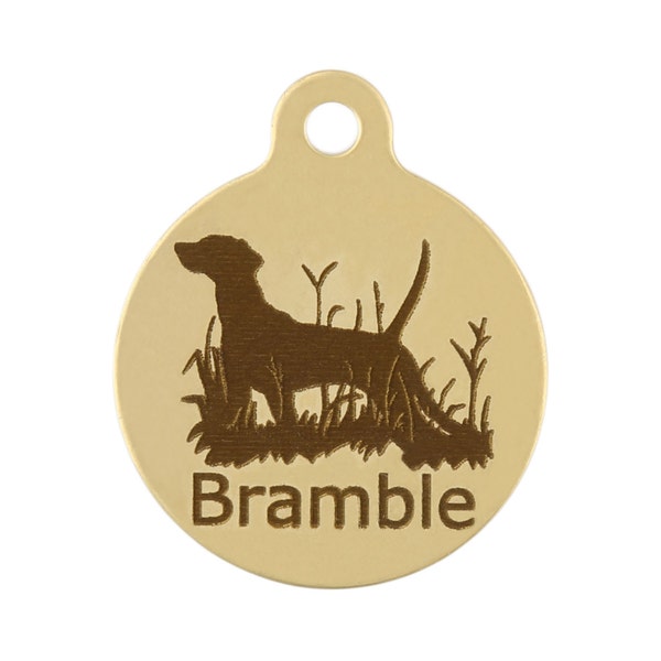 Personalized Brass Sporting Dog ID Tag with 9 Hunting Dog, Sporting Dog and Agility Dog Designs