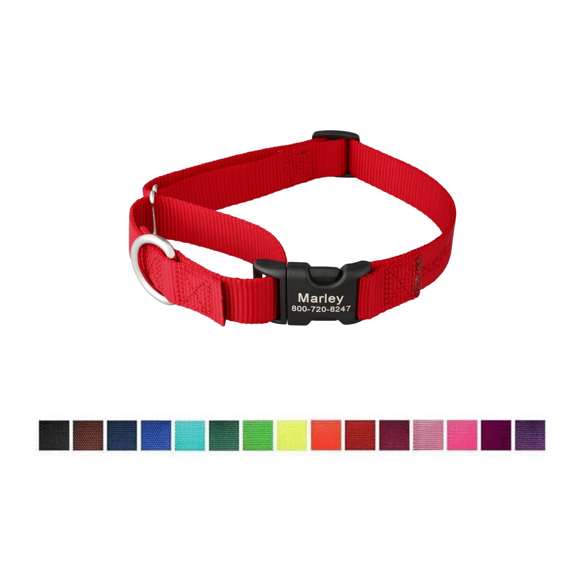 personalized martingale collar with buckle