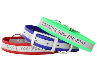 Engraved Reflective Dog Collars - Personalized Waterproof & Odor Proof Dog Collars