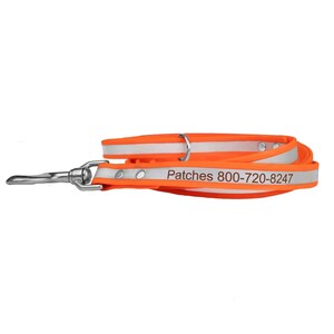 Engraved Reflective Soft Grip Snap Leash - Waterproof and Odor Resistant - Easy to Clean