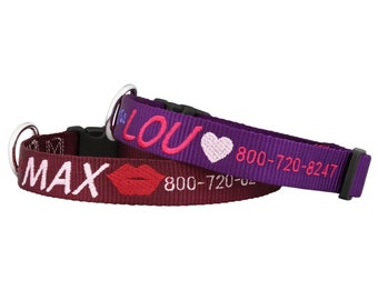 Embroidered Valentine's Day Dog Collars