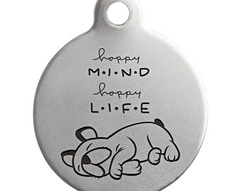 Meditation Inspired Personalized Dog ID Tag with 7 Designs