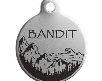 Mountain Nature Themed Dog ID Tags