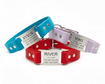 Waterproof and Odor Proof Personalized ScruffTag Dog Collar with Built In Laser Engraved Nameplate