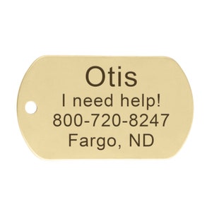 Example of back side of text on military tag in Arial font