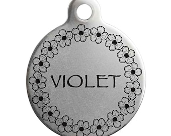 Floral Nature Themed Dog ID Tags