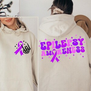 Epilepsy Awareness Hoodie Sweatshirt, Neurodiversity Sweat, Epilepsy Mom Gift,Motivational,Purple Day,Epilepsy Warrior,Purple Ribbon,Support