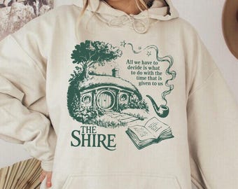 The Shire Hoodie, Hobbit Lover Gift, LOTR Sweatshirt, Fantasy Book Lover Sweater, Bookish Gift, Gift for LOTR Lover, Middle Earth Sweatshirt