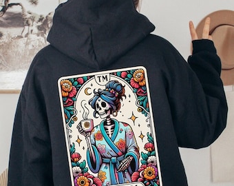 The Mom Tarot Card Hoodie Sweatshirt, Skeleton Mom Gift, Funny Mom Gift, Tarot Lovers Gift, Tarot Card, Coffee Lovers Gift, Witchy Mom Gift