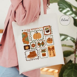 Cozy Season Tote Bag, Fall Coquette Tote, Pumpkin Season, Autumn Tote Bag, Fall Pumpkin Gift Bags, Fall Lover Tote, Thanksgiving Tote Bag