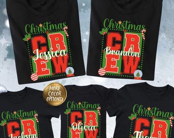 Custom Family Christmas Crew Shirt, Personalized Name Christmas Gift, Family Christmas Shirt, Matching Family Christmas Tees, Holiday Party