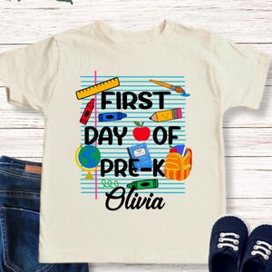 Custom First Day Of Prek Shirt, Back To School Kids Shirt, Personalized Name Toddler Tee,  Preschool Kids Tee, Pre K First Day, School Vibes