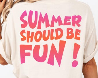 Comfort Colors® Summer Should Be Fun Shirt, Sunset Beach Tee, Girls Trip 2026 Tee, Beach Bachelorette Shirt, Ocean Lover Gift, Tropical Tee