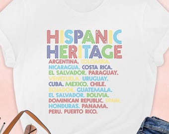 Hispanic Heritage Shirt, Hispanic Heritage Month Shirt, Latino Countries Shirt, Mexican Celebration, Latina Womens, Hispanic Heritage Gift