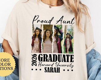 Comfort Colors® Custom Photo Graduation Shirt, Personalized School Name T Shirt, Proud Family Matching Tee, Family Graduation Gift