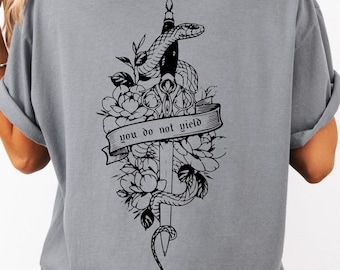 Comfort Colors® You Do Not Yield Shirt, Throne Of Glass Shirt, TOG Merch, Fantasy Reader Shirt, Bookish Gifts For Women, Booktok Shirt