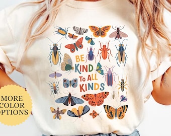 Comfort Colors® Be Kind To All Kinds Shirt, Butterflies Shirt, Motivational Gift, Kindness Shirt, Inspirational Shirt, Nature Lover Gift