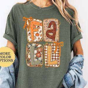 Comfort Colors® Preppy Floral Fall Shirt, Fall Coquette Shirt, Pumpkin Shirt, Pumpkin Season, Fall Womens, Autumn Season, Thanksgiving Shirt